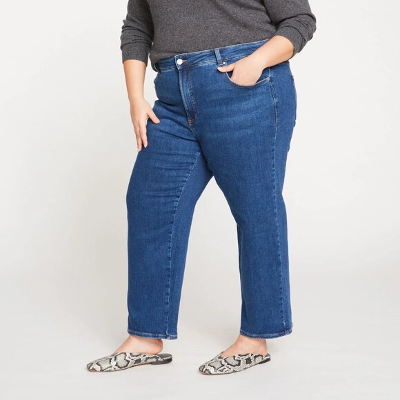 Universal Standard Etta High Rise Straight Leg Jeans in Aged Indigo l Size 16 - Picture 5 of 12